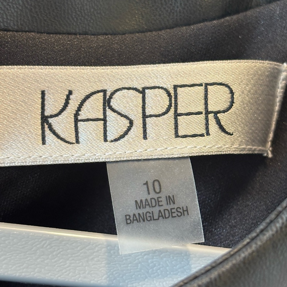 Kasper Cheetah Print Animal-Jacquard Faux-Leather-Trim Sheath Sz 10 FREE SHIP - Picture 5 of 10
